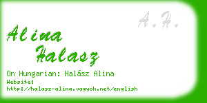 alina halasz business card